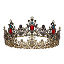 SWEETV Jeweled Baroque Queen Crown - Rhinestone Wedding Tiaras and Crowns for Women, Black Costume Party Hair Accessories with Ruby SWEETV Store