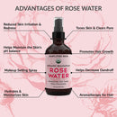 Rose Water for Face & Hair, USDA Certified Organic Facial Toner. Alcohol-Free Makeup Setting Hydrating Spray Mist. 100% Natural Anti-Aging Petal Rosewater by Simplified Skin (4 oz) - 1 Pack Simplified Skin