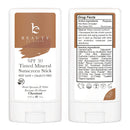 Mineral Tinted Sunscreen Stick - Zinc Oxide Sunscreen Lotion Stick with Organic Ingredients, Best Sun Protection Travel Face Sunscreen, Reef Friendly, Broad Spectrum and Water Resistant -Chestnut Beauty by Earth