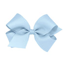 Wee Ones Girls' Plain Wrap Grosgrain Hair Bow on a WeeStay No-Slip Hair Clip, Medium, Millennium Blue Wee Ones