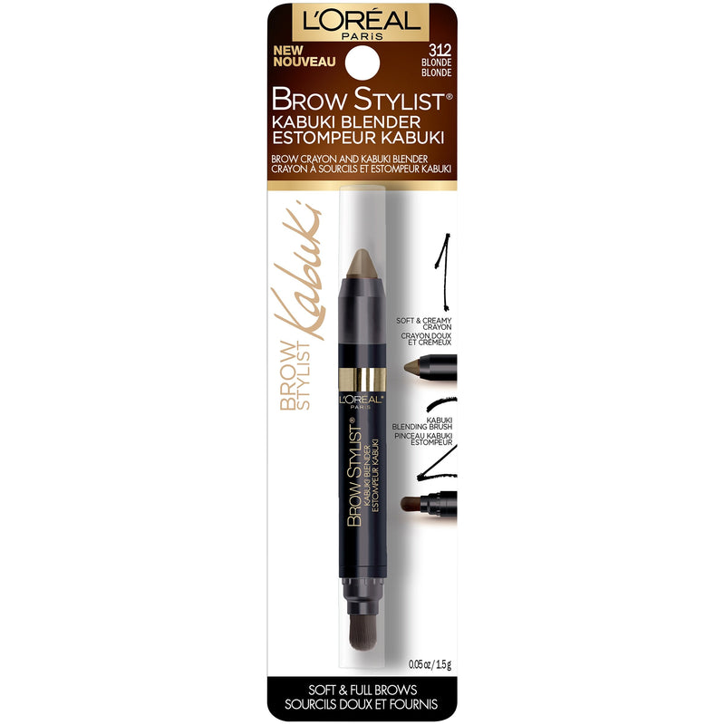 L'Oreal Paris Brow Stylist Kabuki Blender Brow Crayon, Blonde, 0.05 oz. L'Oréal Paris