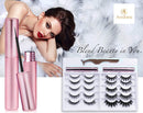 Updated 3D 6D Magnetic Eyelashes with Eyeliner Kit- 2 Tubes of Magnetic Eyeliner & 10 Pairs Magnetic Eyelashes Kit-With Natural Look & Reusable False lashes -No Glue Need Arishine