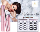 Updated 3D 6D Magnetic Eyelashes with Eyeliner Kit- 2 Tubes of Magnetic Eyeliner & 10 Pairs Magnetic Eyelashes Kit-With Natural Look & Reusable False lashes -No Glue Need Arishine