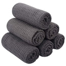 SINLAND Premium Microfiber Washcloth Makeup Remover Cloth Waffle Weave Facial Cleansing Cloth Face cloth and Body Cloths 6 Pack 13 Inch x 13 Inch Grey SINLAND
