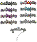 Set of 8-8 Pack Barrettes, Total 8 Barrettes Decorated with Sparkly Stones 8 Colors U86250-1366-8 Bella