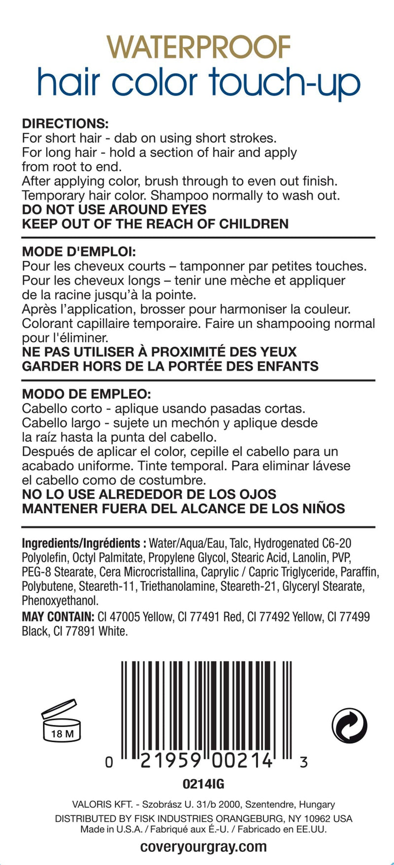 Cover Your Gray Waterproof Brush-in Wand - Light Brown/Blonde Cover Your Gray