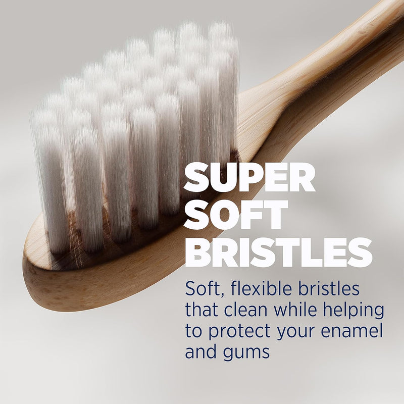 Lumineux Teeth Whitening Sonic Bamboo Electric Toothbrush for Adults - Includes 2 Soft Bristle Replaceable Bamboo Toothbrush Heads, Charging Station & USB Charge Cord - Rechargeable, Light Blue