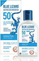 BLUE LIZARD Sensitive Mineral Sunscreen with Zinc Oxide, SPF 50+, Water Resistant, UVA/UVB Protection with Smart Bottle Technology - Fragrance Free, 5 oz BLUE LIZARD