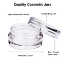 Youngever 140 Pcs Empty Plastic Cosmetic Samples Containers, Plastic Jars With Lids, 5 Mini Spatulas (5 Gram) Youngever Store