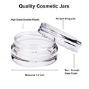 Youngever 140 Pcs Empty Plastic Cosmetic Samples Containers, Plastic Jars With Lids, 5 Mini Spatulas (5 Gram) Youngever
