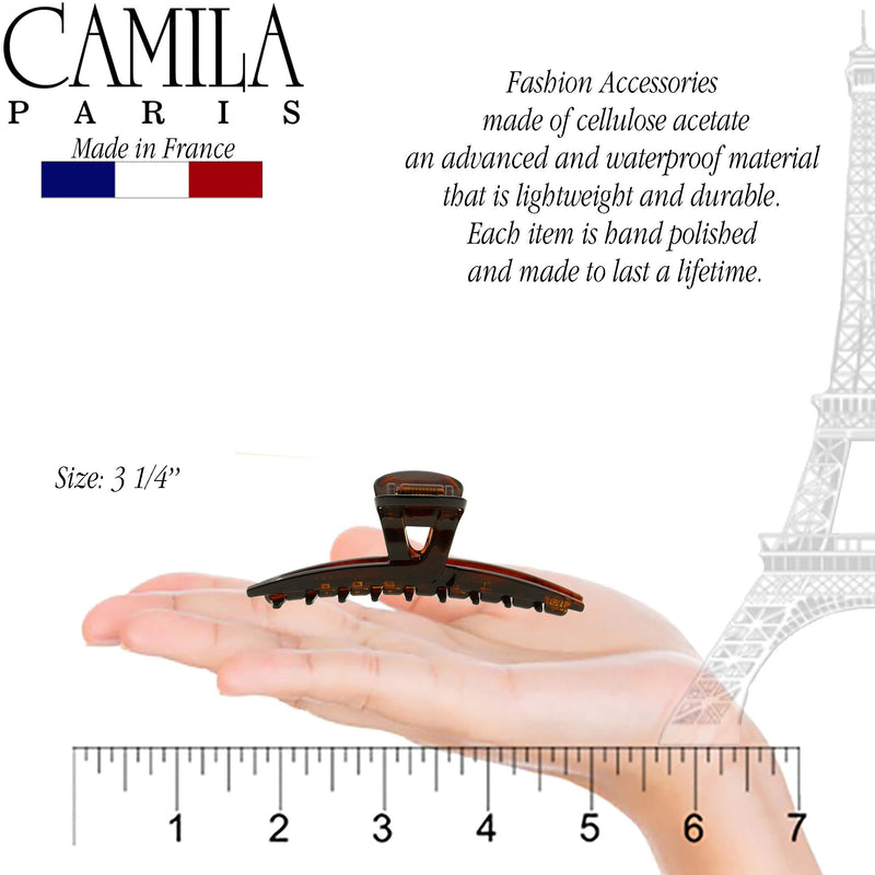 Camila Paris CP2623 French Hair Clip for Women, Narrow, Strong Hold Grip Double Teeth Girls Hair Claw Clips Jaw, Fashion Durable Styling Hair Accessories for Women, Made in France Camila