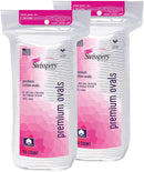 Swisspers Premium 100 Percent Cotton Ovals, Reclosable Bags, 50 Count Bags, 2 Pack (100 Count Total) Swisspers