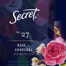 Secret Antiperspirant Deodorant for Women with Pure Essential Oils, Paraben Free, Rose & Charcoal Scent, 2.6 Oz Secret