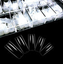 Vivace 2PACK Natural/Clear Half Moon 510 Acrylic False Fake Nail Tips (Total 1020Tips) 11Sizes With Clear Acrylic Case For Nail Salon Nail Shop (Half Noon) Vivace