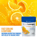 Silver Lozenges with Vitamin C - Premium Nano Silver 60 PPM Colloidal Silver, Organic Honey and Vitamin C Mineral Supplement Drops to Support Immune System, Soothe Cough & Throat - 24 Orange Lozenges Infinity Warehouse