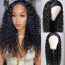 UNice Headband Human Hair Wig Water Wave Glueless None Lace Front Machine Made Brazilian Virgin Hair Wigs for Black Women 150% Density (14 inch) UNICE Store