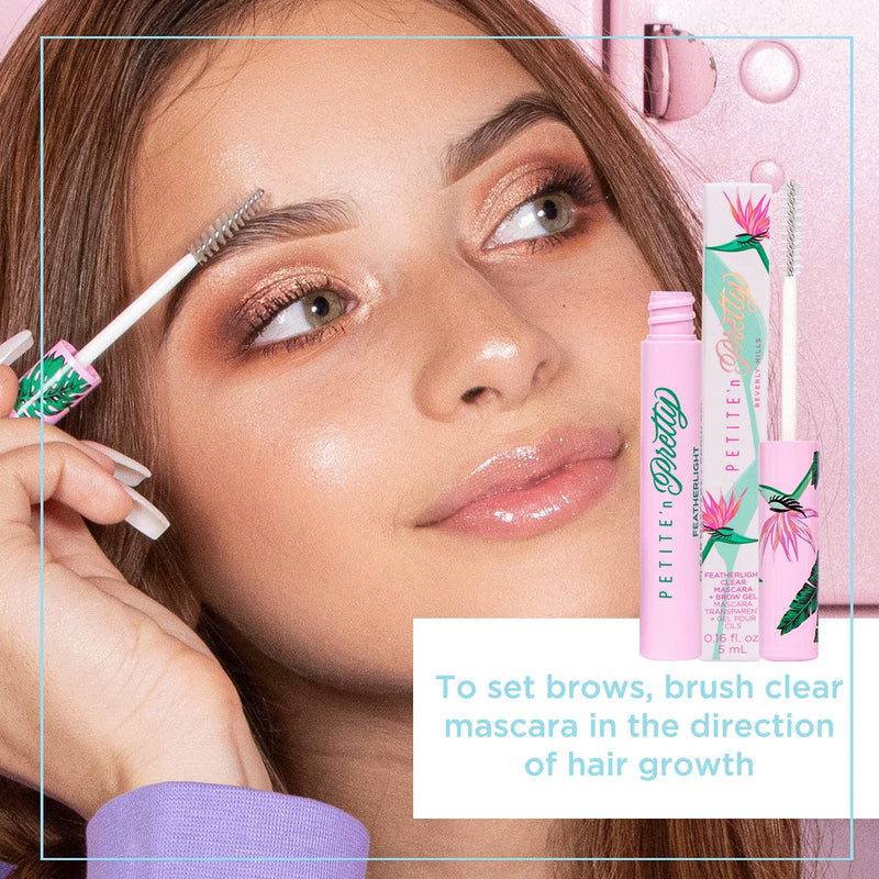 Petite 'n Pretty Featherlight Clear Mascara & Brow Gel for Kids, Children, Tweens and Teens. Dual-Purpose Clear Finish for Brows and Lashes - Non Toxic for Kids, Children, Tweens and Teens Non Toxic, Made in the USA Petite 'N Pretty