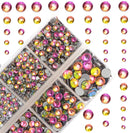 4000Pcs Mixed Size Hot Fix Round Crystals Gems Glass Stones Hotfix Flat Back Rhinestones (Vitrail Medium) MASSIVE BEADS