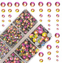 4000Pcs Mixed Size Hot Fix Round Crystals Gems Glass Stones Hotfix Flat Back Rhinestones (Vitrail Medium) MASSIVE BEADS