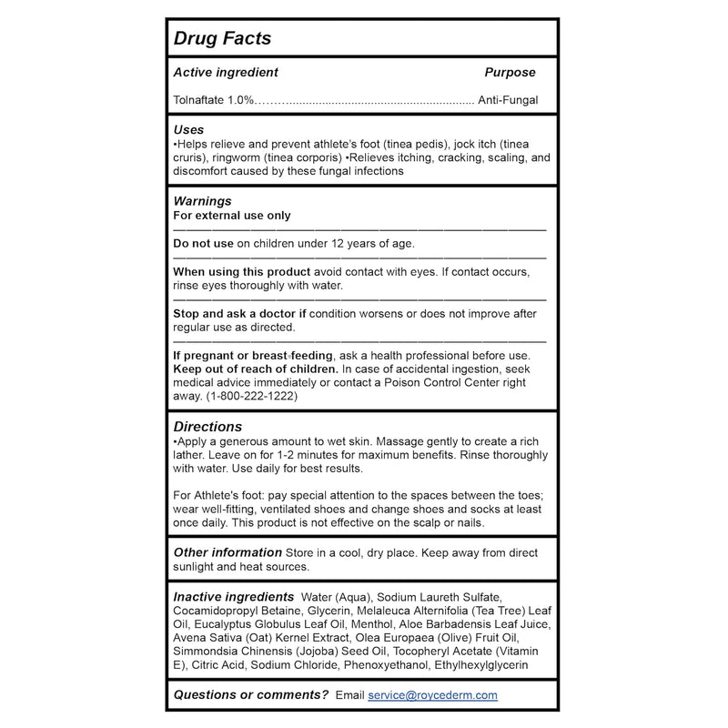 Roycederm Antifungal Body Wash for Men – Helps with Athlete’s Foot, Jock Itch & Ringworm – Cooldefense Shower Gel with Tea Tree & Menthol Post-Workout Cleanse – SLS-Free, 2 Pack Infinity Warehouse