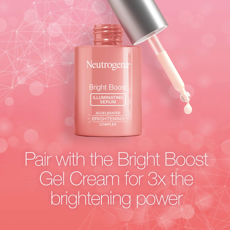 Neutrogena Bright Boost Illuminating Face Serum with Neoglucosamine & Turmeric Extract for Even Skin Tone, Resurfacing Serum for Face to Reduce Dark Spots & Hyperpigmentation, 1 Fl Oz Neutrogena