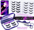 Arishine 3D 5D Magnetic Eyelashes with Eyeliner Kit, 10-Pair Reusable Natural Magnetic Lashes, 2 Pair Fluffy magnetic Eyelashes, 2 Tubes of Magnetic Eyeliner with Scissors Tweezers & Mirror Case Arishine