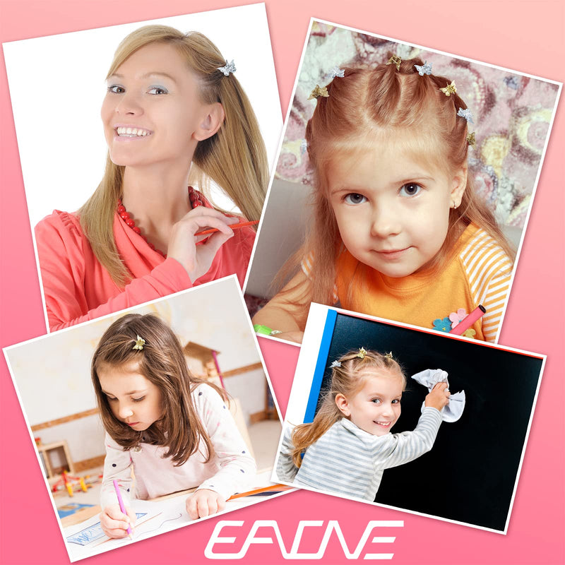 EAONE 50 Pieces Butterfly Clips Metallic Color Mini Butterfly Hair Clips Hair Accessories for Women and Girls with Box Packaged, 3 Assorted Colors(Silver, Gold and Bronze) EAONE