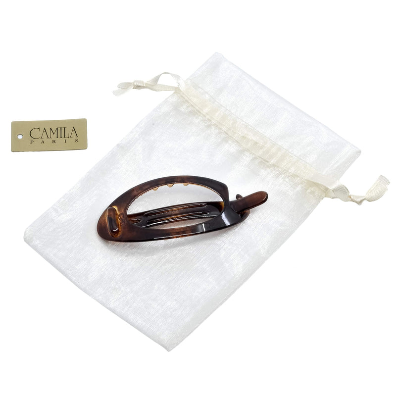 Camila Paris CP2315 French Hair Barrette Clip, Flexible Ponytail Holder No Metal Parts, Strong Hold Grip Hair Clips for Women, No Slip and Durable Styling Girls Hair Accessories, Made in France Camila