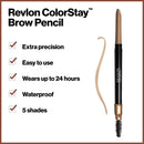 Revlon ColorStay Eyebrow Pencil with Spoolie Brush, Waterproof, Longwearing, Angled Tip Applicator for Perfect Brows, Blonde (205) REVLON