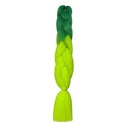 Ombre 24 inch Jumbo Braid Hair Extensions Jumbo Box Braids Crochet Hair Long for Women Kids DIY High Temperature Synthetic Fiber Two Tones Dark Green + Yellowish Green 1 Bundle Valentines Gift Benehair