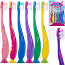 Kids Toothbrush Suction Cup with Covers, Toddler Toothbrush Soft Bristles, Child Toothbrush Suction Cups For Easy Access, Toddler Toothbrushes Handles Perfect For Tiny Hands of Boys and Girls (6 Pack) Lingito