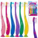 Kids Toothbrush Suction Cup with Covers, Toddler Toothbrush Soft Bristles, Child Toothbrush Suction Cups For Easy Access, Toddler Toothbrushes Handles Perfect For Tiny Hands of Boys and Girls (6 Pack) Lingito