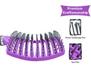 Zabolight Vent Hair Brush Vented Detangling Hair Brush for Thick Long Curly Hair, Curved Fast Blow Drying Brush for Women & Men (Purple) Zabolight