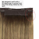 GOO GOO Remy Human Hair Extensions 100g Halo Hair Extensions Ombre Chocolate Brown to Honey Blonde 20 Inch Real Wire Hair Extensions Flip in Invisible Crown Hairpiece Secret Fish Extensions GOO GOO Store
