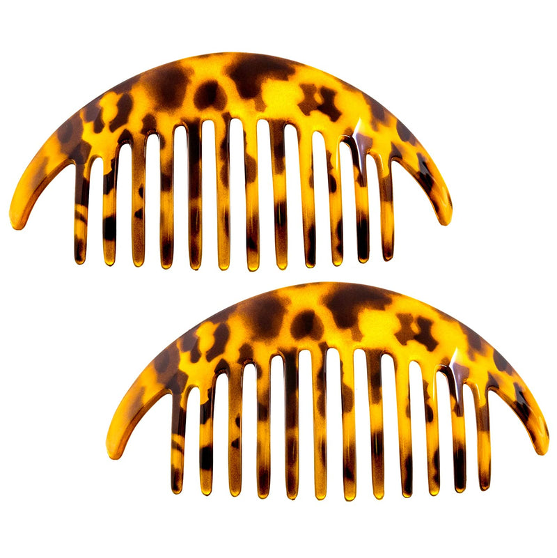 Camila Paris CP2877/2 Set of 2 French Hair Side Combs, Tokyo, Large Interlocking Combs Flexible Durable Strong Hold Hair Clips for Women, No Slip Styling Girls Hair Accessories, Made in France Camila Store