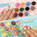 Nail Art Designs for Nails, Nail Foil Sticker, Nails Gems and Rhinestones, Nail Art Fruit Slices , Chunky Glitter, Nail Sequins Laser Star, Holographic Sparky Mixed Heart,Nail Decorations Teenitor