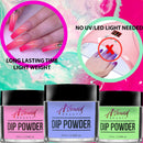 Dip Powder Nail Kit - 10 Dip Powder Colors Refill with Glow in The Dark Nail Dip Powder ASTOUND BEAUTY Store