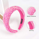 SP SOPHIA COLLECTION Women's Sparkling Crystal Padded Rhinestone Wide Bejeweled Hair Headband Party Hairband Hair Accessories in Hot Pink SP Sophia Collection