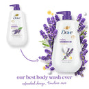 Dove Body Wash with Pump Relaxing Lavender Oil & Chamomile 3 Count for Renewed, Healthy-Looking Skin Gentle Skin Cleanser with 24hr Renewing MicroMoisture 30.6 oz Infinity Warehouse