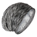 Satin Lined Hair Cover Sleep Cap - Adjustable Stay on No Fading Slouchy Skull Night Sleeping Beanie for Frizzy Natural Curly Hair Protection - Heather Black GB Selected