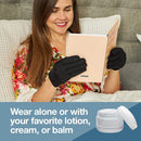 ZenToes Moisturizing Gloves with Gel Lining - Dry Hands Treatment - 1 Pair Hydrating Cracked Hand Healing Gloves - Repair Rough, Chapped Skin Overnight (Cotton Black) ZenToes
