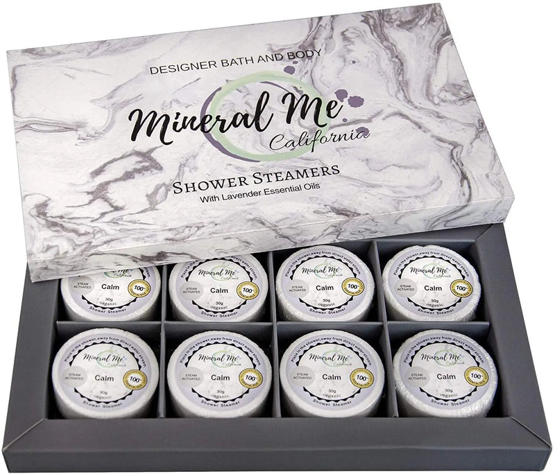 Shower Bombs Gift Set- 8 Aromatherapy Shower Steamer Vapor Tablets with Lavender Essential Oil for Vaporizing Spa Shower. Bath Bombs for Shower, Shower Melts - Stress Relief Gift for Men and Women Mineral Me California