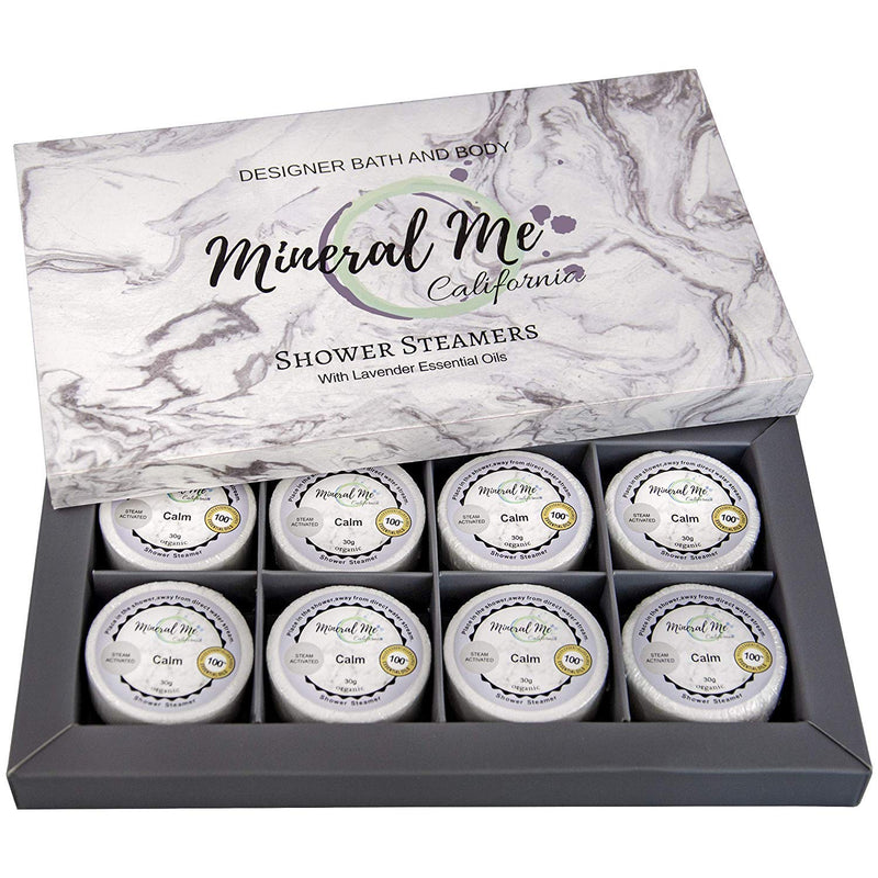 Shower Bombs Gift Set- 8 Aromatherapy Shower Steamer Vapor Tablets with Lavender Essential Oil for Vaporizing Spa Shower. Bath Bombs for Shower, Shower Melts - Gift for Men and Women Mineral Me California
