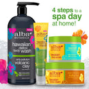 Alba Botanica Hawaiian Home Spa Kit with Plant Based and Cruelty Free Body Wash, Body Scrub, Body Cream and Honey Face Mask Alba Botanica