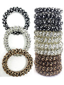 RayBella Hair Ties - 12pcs BPA-free, Hair ties for Women, Coil Hair Ties, Spiral Hair Ties, Strong Non Slip Grip, Hair Ties for Thick Hair, Hair Bands, Ponytail Holders (Leopard) RayBella