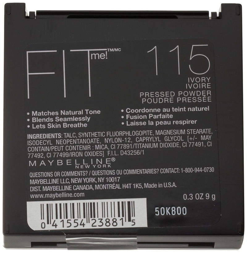 Maybelline New York Fit Me! Powder, 115 Ivory, 0.3 Ounce Maybelline New York