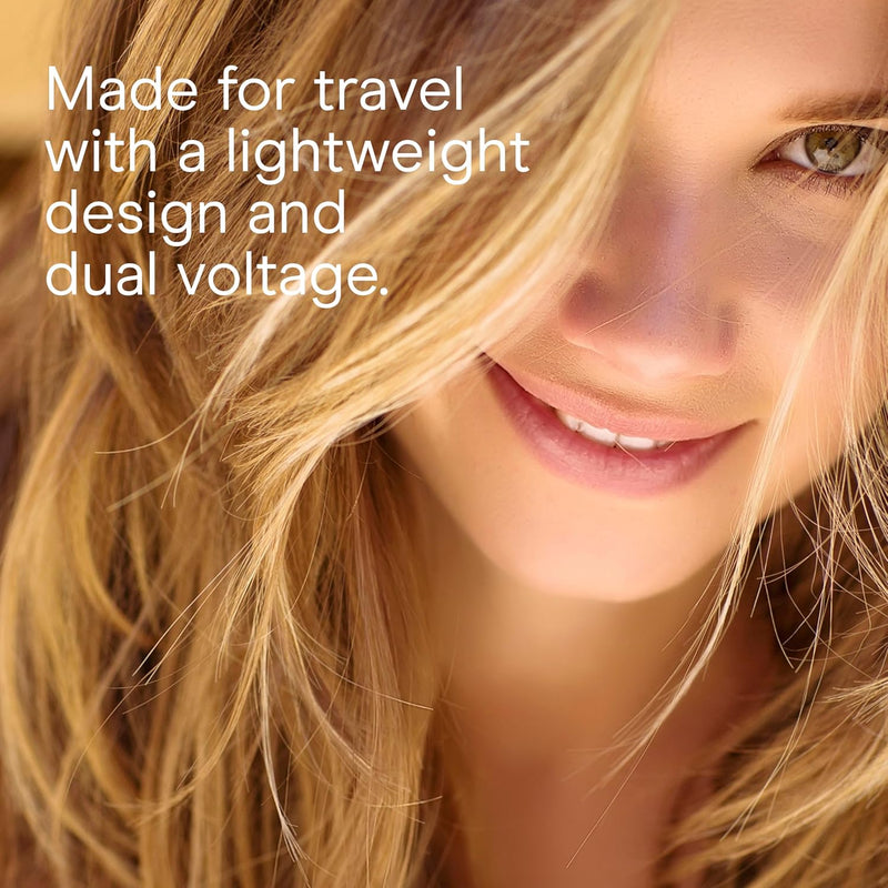 Conair Travel Hair Dryer with Dual Voltage, 1875W Compact Blow Dryer with Folding Handle, Gray Infinity Warehouse