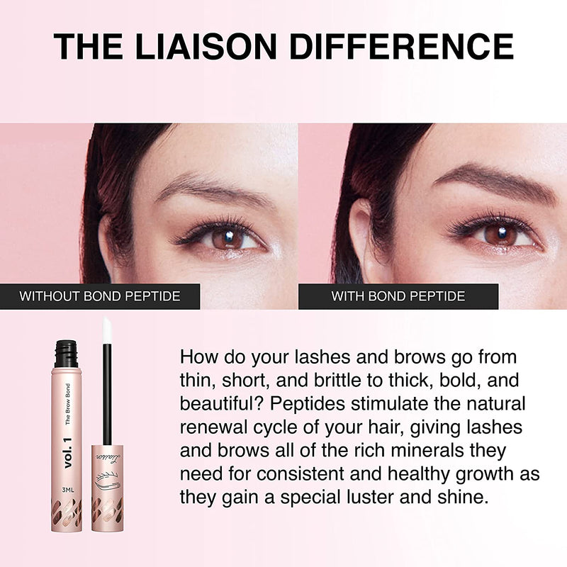 Liaison Brow Bond Eyebrow Growth Serum - Peptide Growth Complex - Boost & Enhancer for Longer, Fuller, & Thicker Eyebrows - Vegan, Cruelty Free, Paraben Free & Talc Free - Irritation Free Formula Liaison