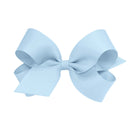 Wee Ones Girl's Large Grosgrain Hair Bow on No Slip Clip - Millennium Blue Wee Ones