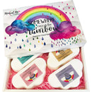 Rainbow Bath Bombs for Kids - Natural and Organic Kids Bubble Bath w/Moisturizing Shea Butter and Natural Oils - 4 Large 5oz Fizzes with Rich Bubbles and Vibrant Colors- Valentine Bath Bombs Mineral Me California